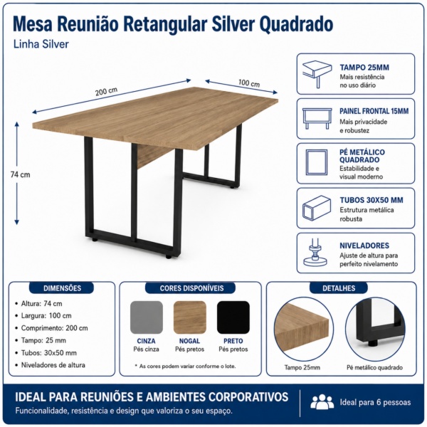 ficha retang metal